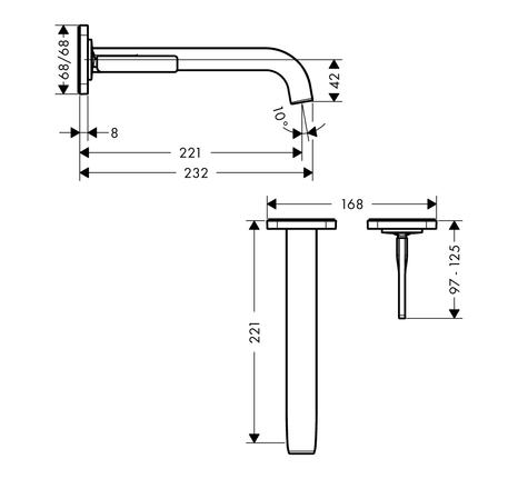 Vòi lavabo treo tường AXOR Citerrio E 221 mm 589.30.630